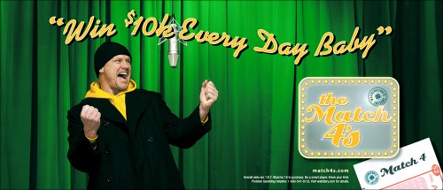 Wa Lottery The Match 4s Ad Campaign Banner.  Photo by John Keatley.