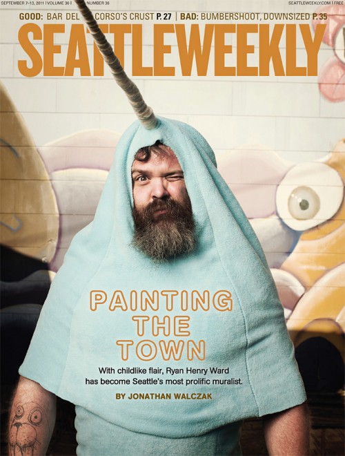 Henry Seattle Weekly cover by John Keatley Mural painter Henry photographed by John Keatley for the cover of Seattle Weekly.