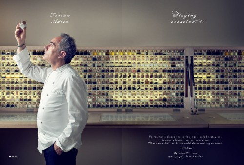 Wired UK opening spread on Ferran Adria.  Photo by John Keatley.