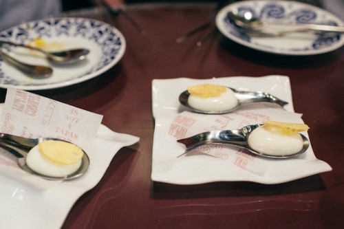 Liquid ravioli of Payoyo cheese