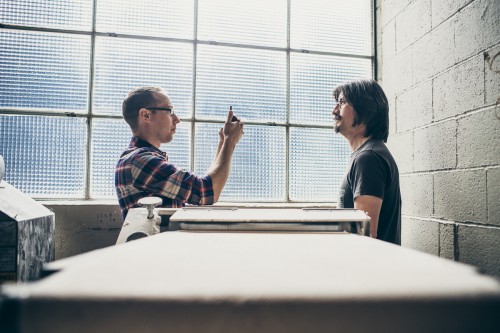 Keatley taking a quick iPhone portrait.