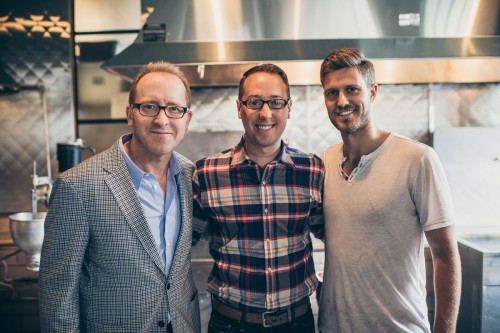 Top Pot founder Mark Klebeck with John Keatley and Taylor Reed.