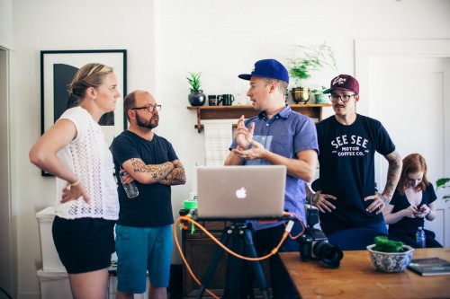 The Hilt and Keatley Photographer John Keatley on set for the Seattle Humane photo shoot.