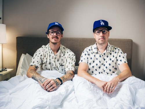 Matching light test Keatley and Lonnie testing the light with matching wardrobe for the Seattle Humane shoot.