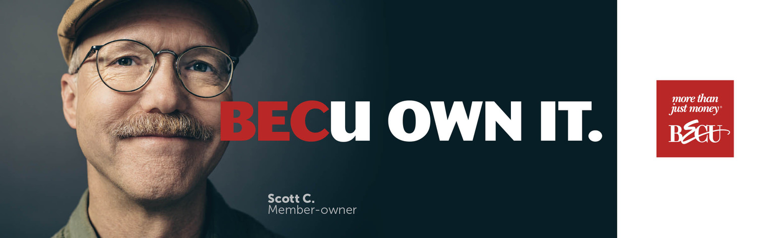 BECU Own It credit union ad campaign. Portraits of members by photographer John Keatley.